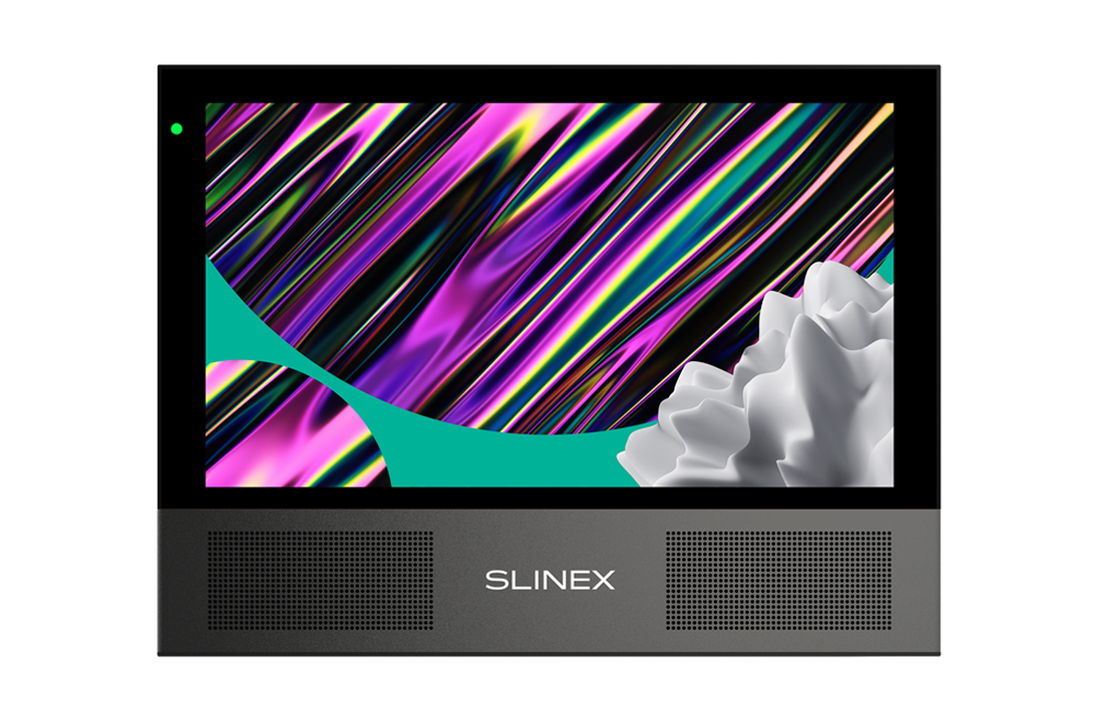 All-black Slinex Sonik 10 – video intercom with two powerful speakers, replaceable color panels and big screen