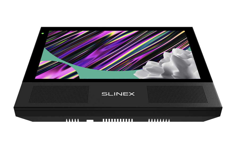 All-black Slinex Sonik 10 – video intercom with two powerful speakers, replaceable color panels and big screen