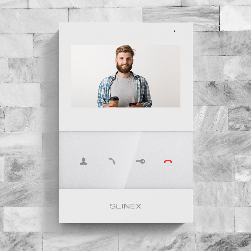 Video intercom Slinex SQ-04M with high-resolution widescreen LCD display and built-in memory
