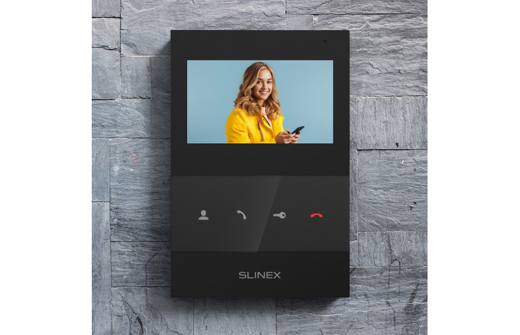 Slinex SQ-04M intercom with high-resolution widescreen LCD display and built-in memory