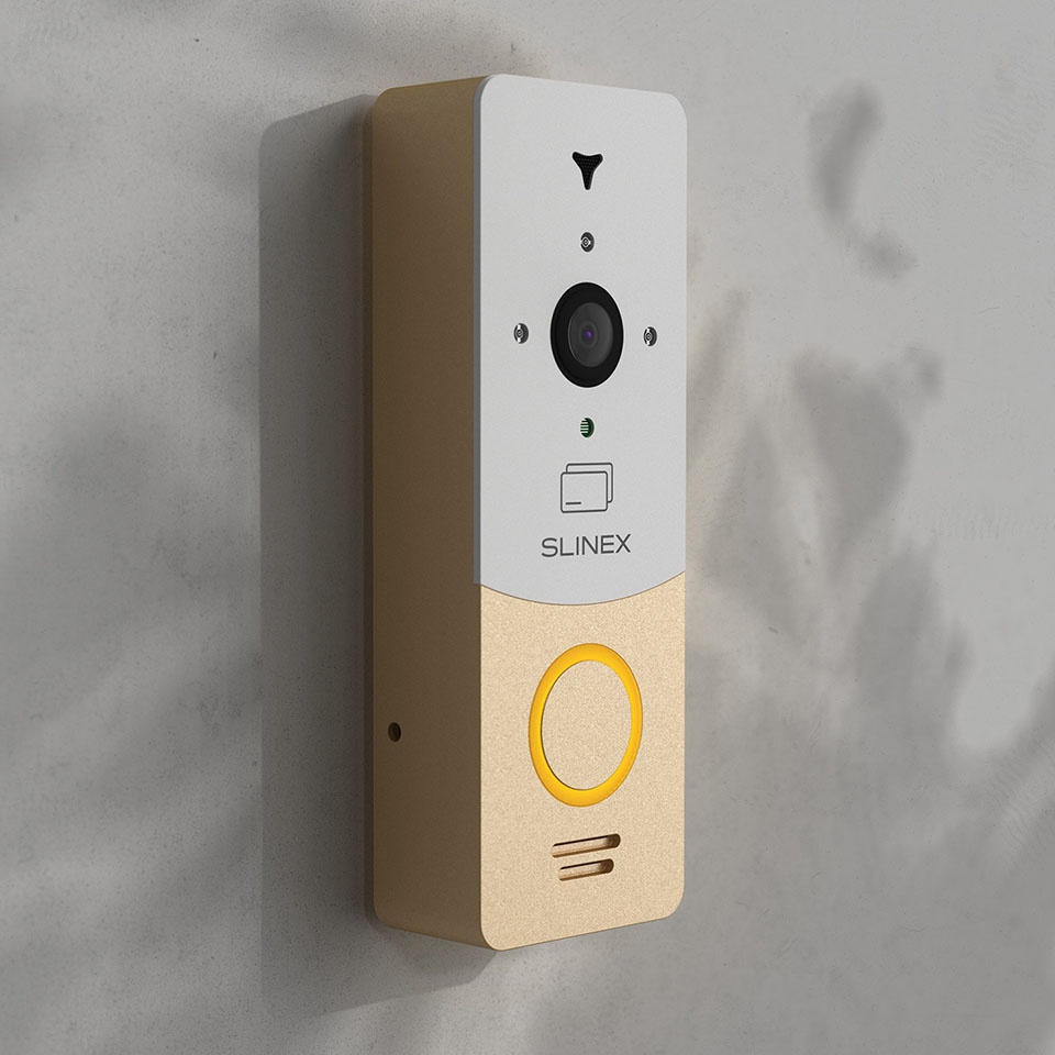 Slinex ML-20CR HD (gold + white) outdoor panel with AHD/CVBS support and ID card reader